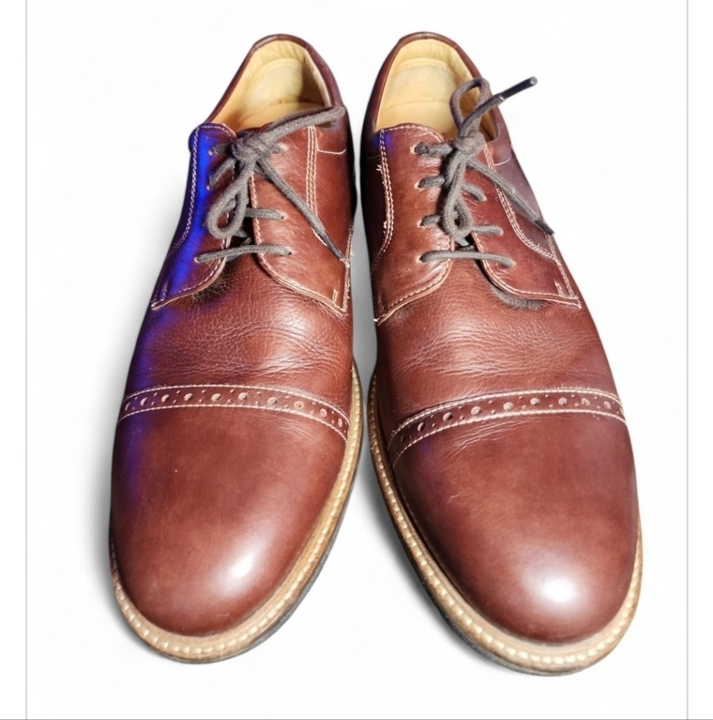 Johnston & Murphy Men's BARLOW CAP TOE Brown Leather Shoes Size 10.5 M Oxford - Picture 2 of 8